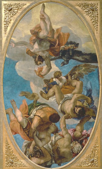 Jupiter Slaat de Ondeugden Neer door Paolo Veronese